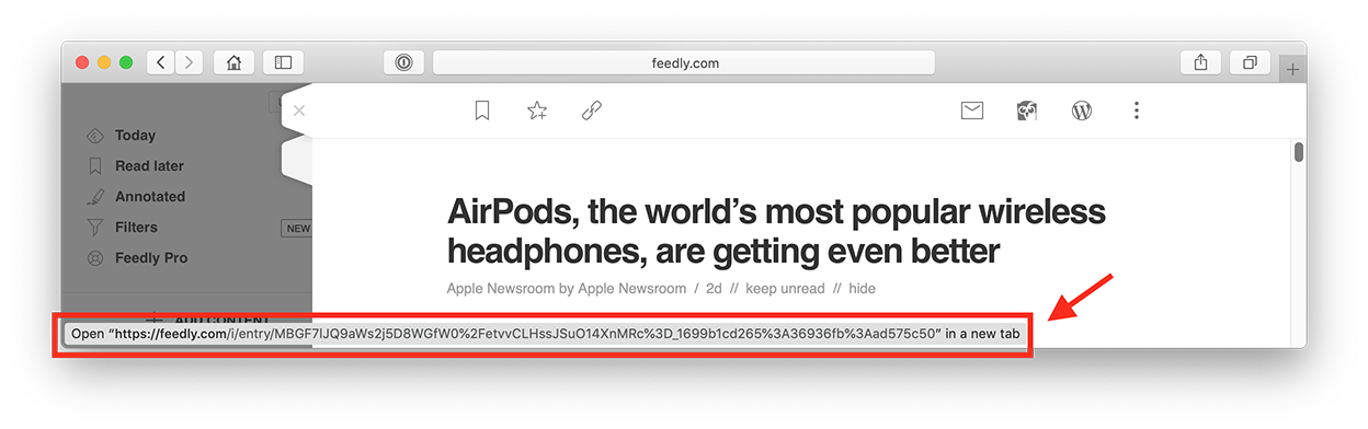 Bad URL in Apple RSS feed